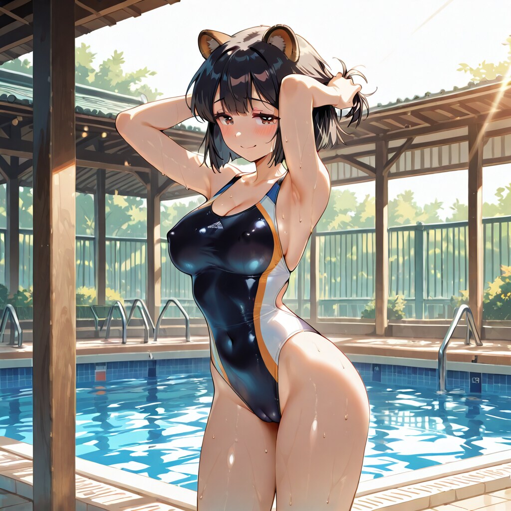 狸耳さんと競泳水着！