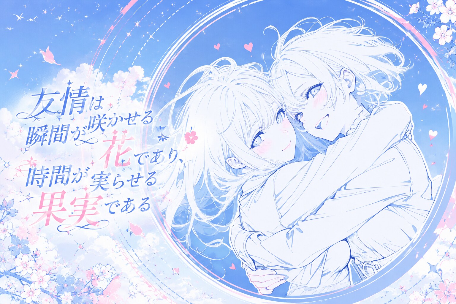 友情は瞬間が咲かせる花であり、時間が実らせる果実である