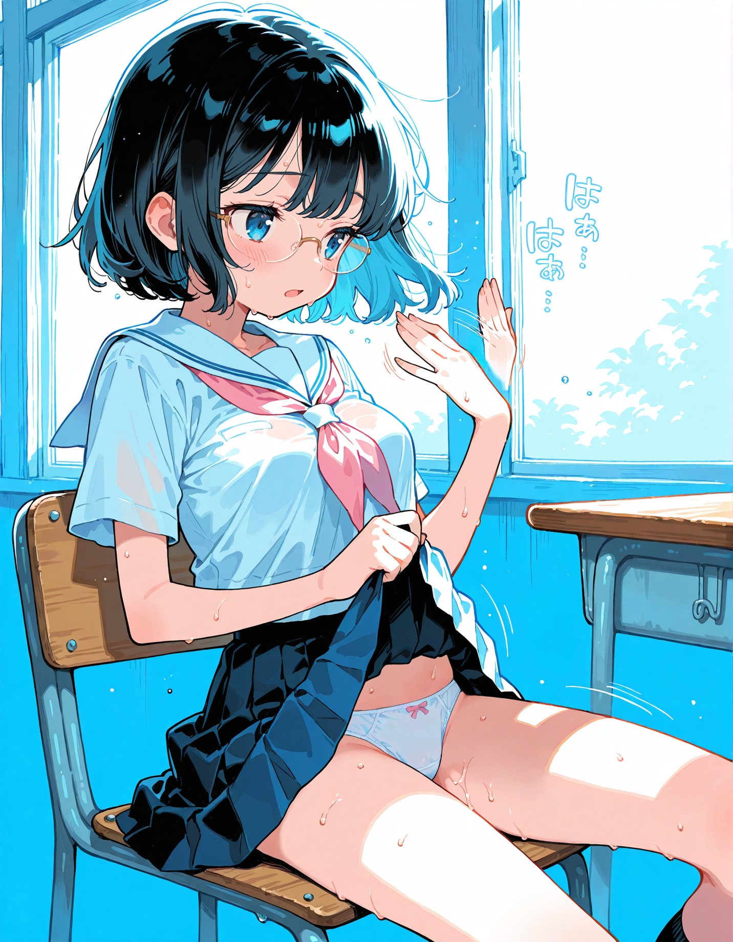暑い日のパタパタ少女