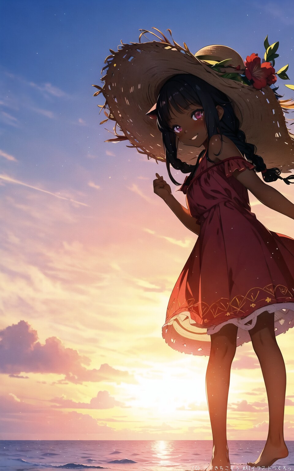 夕焼け空と結衣さん