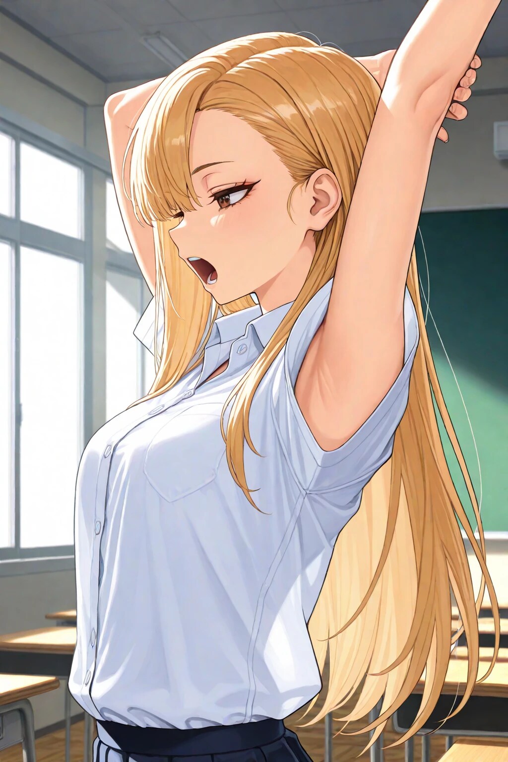 ヤンキー娘の脇チラ