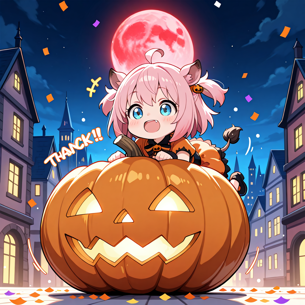 イノシシちゃんとかぼちゃ | の人気AIイラスト・グラビア