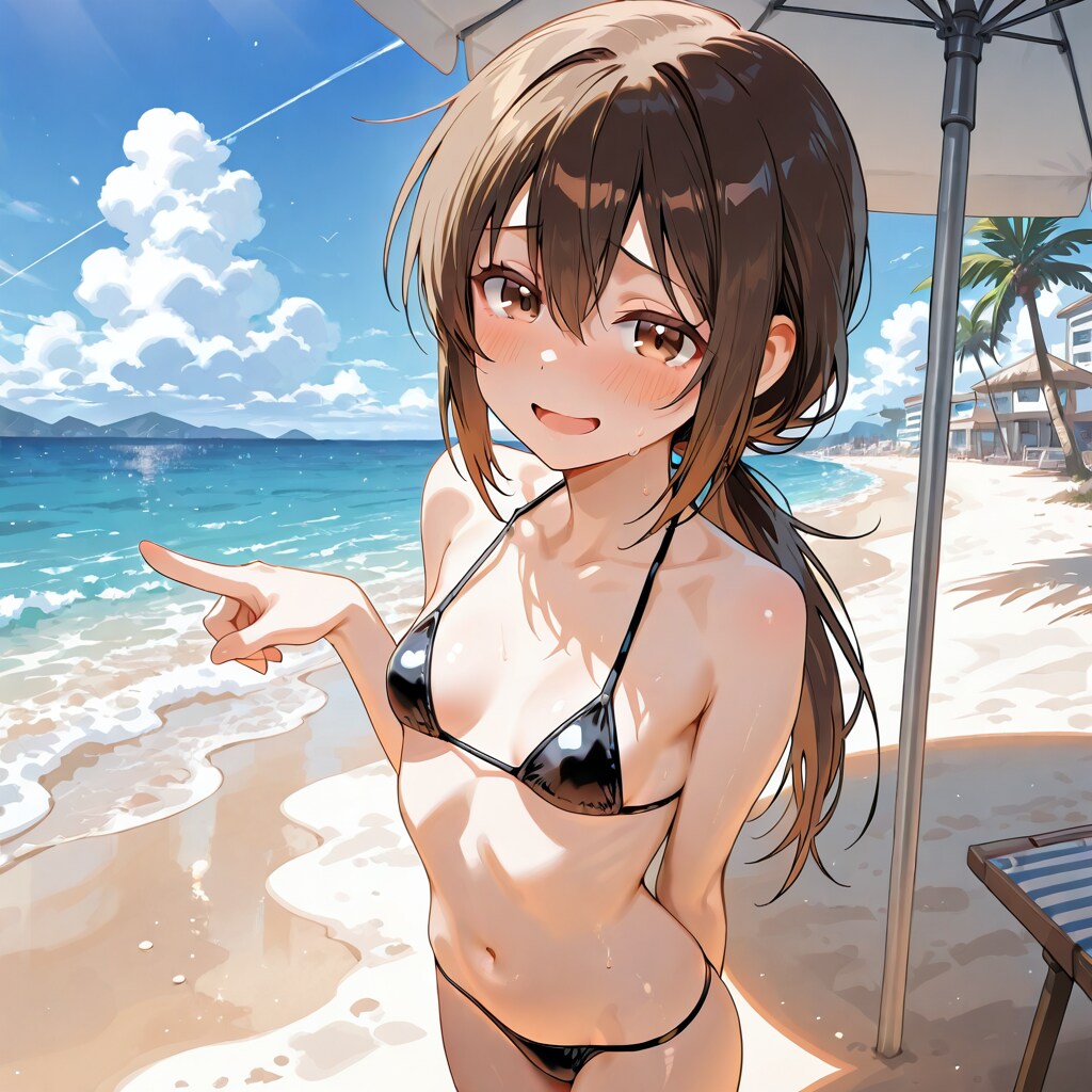 あっちで泳ぐ？