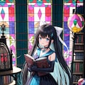 図書館在住の黒髪少女 2枚目