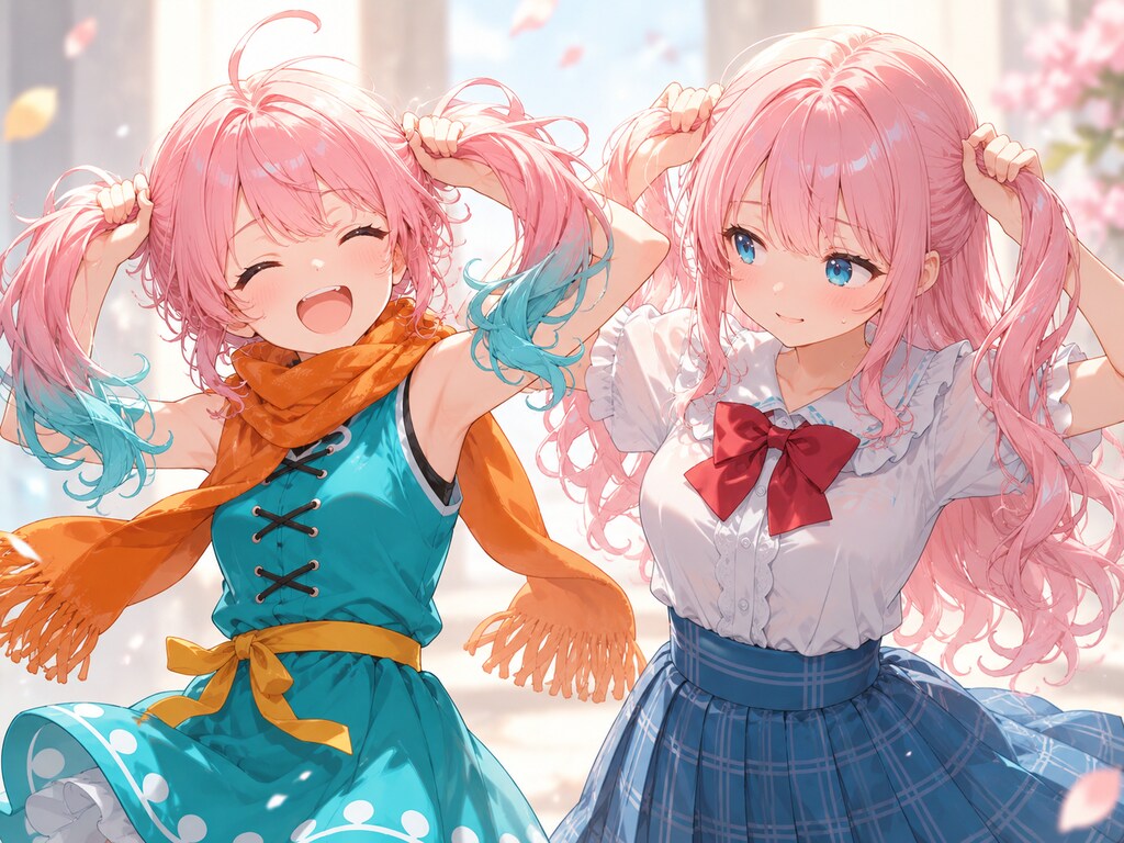あの子と一緒に手ツインテ