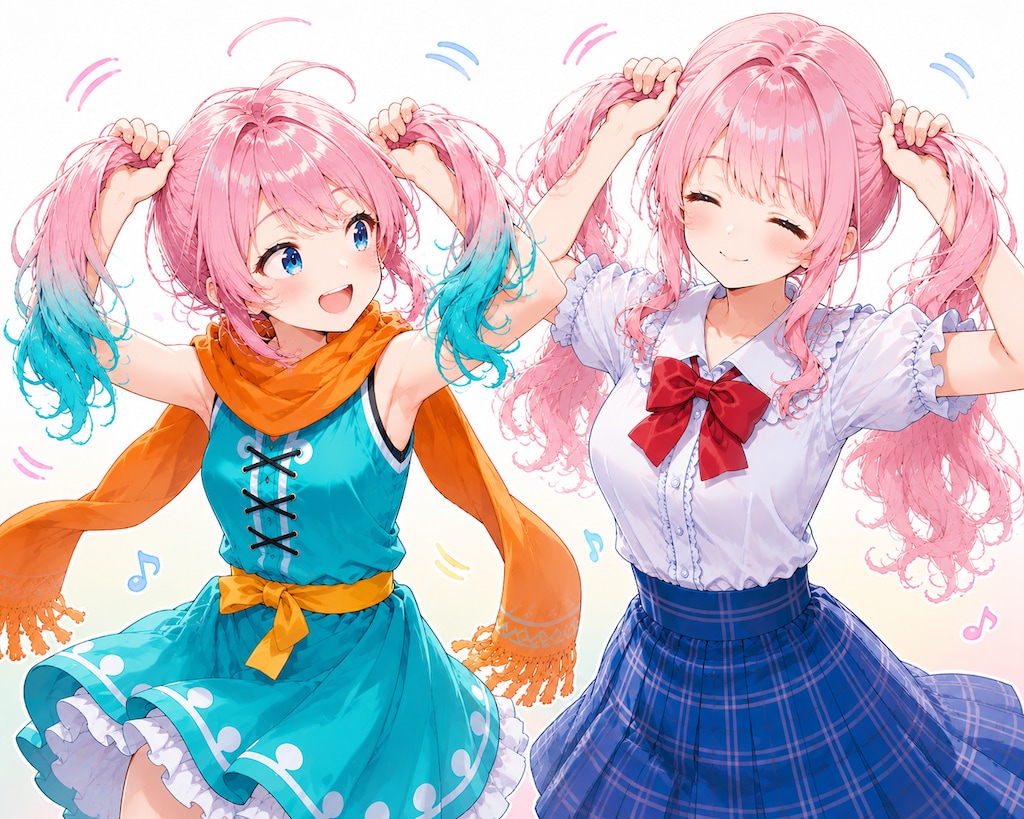 あの子と一緒に手ツインテ