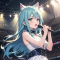 猫耳図書館のししょちゃん生誕1周年🎉🎊「Nekomimi Super Live」で歌うししょちゃん🐱🎤🎶 2枚目
