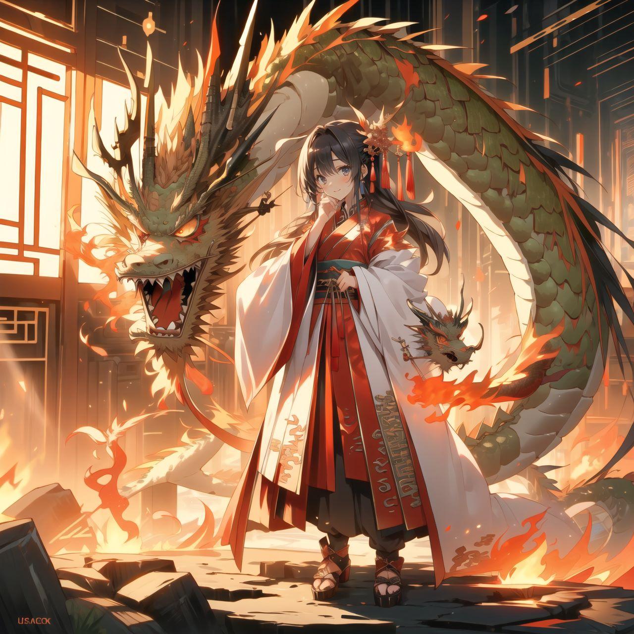 ドラゴン使いの少女 | の人気AIイラスト・グラビア