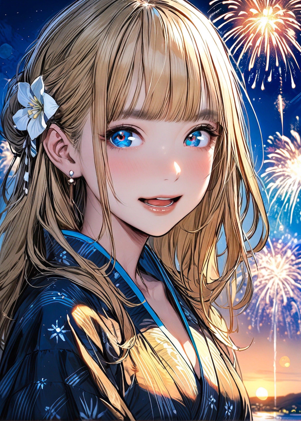 ギャルと花火大会