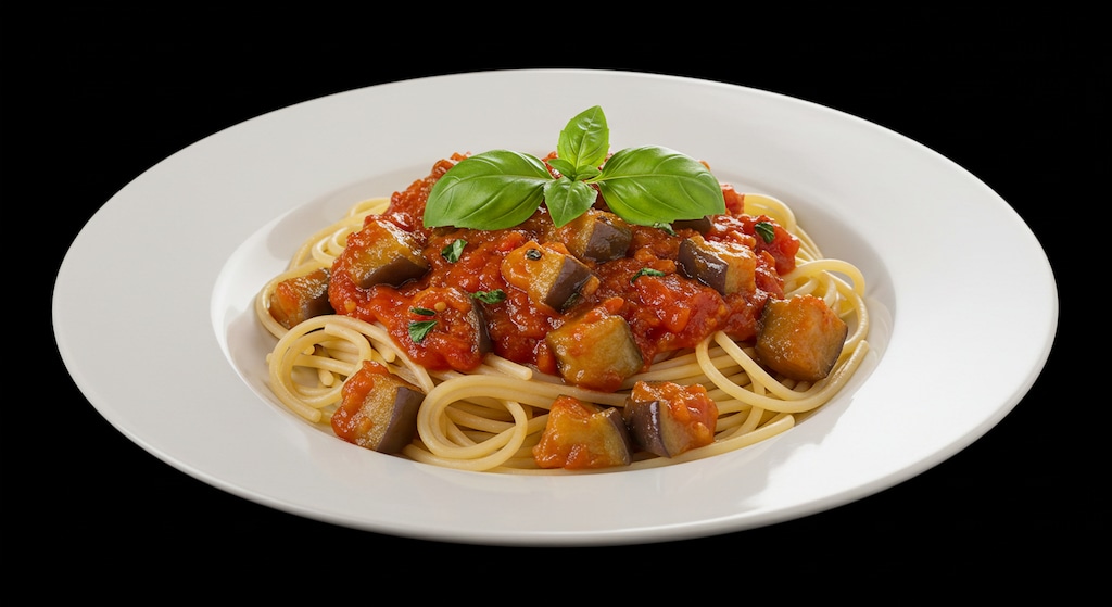 ポモロッソ（なすとトマトソースのスパゲティ）