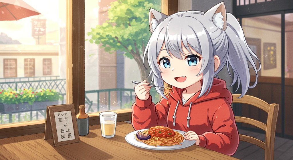 ポモロッソ（なすとトマトソースのスパゲティ）