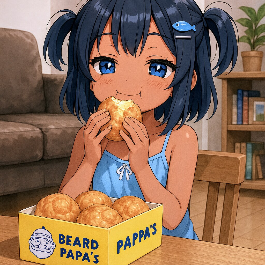 シュークリームを食べるこなつちゃん