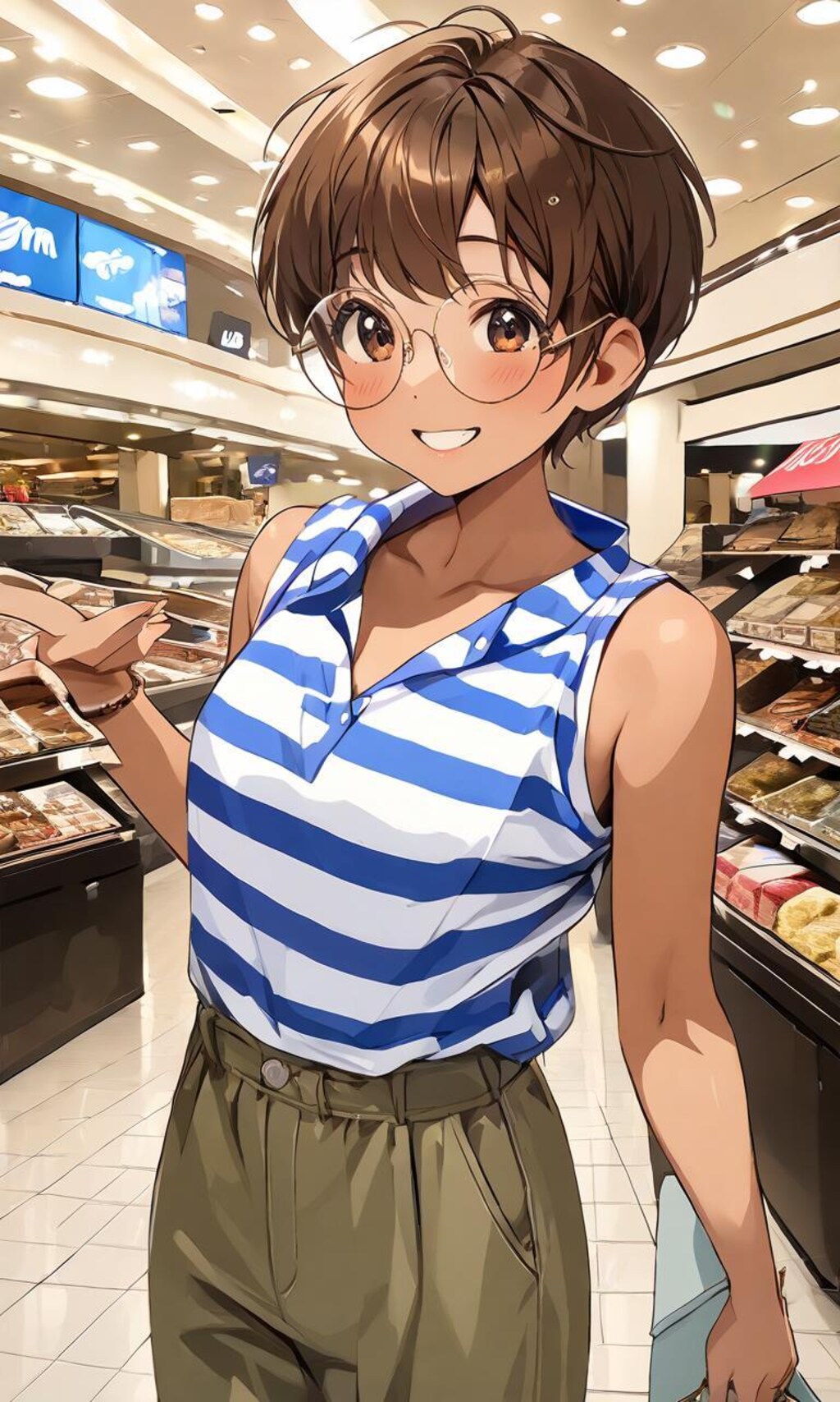 ショッピング中の眼鏡っ娘