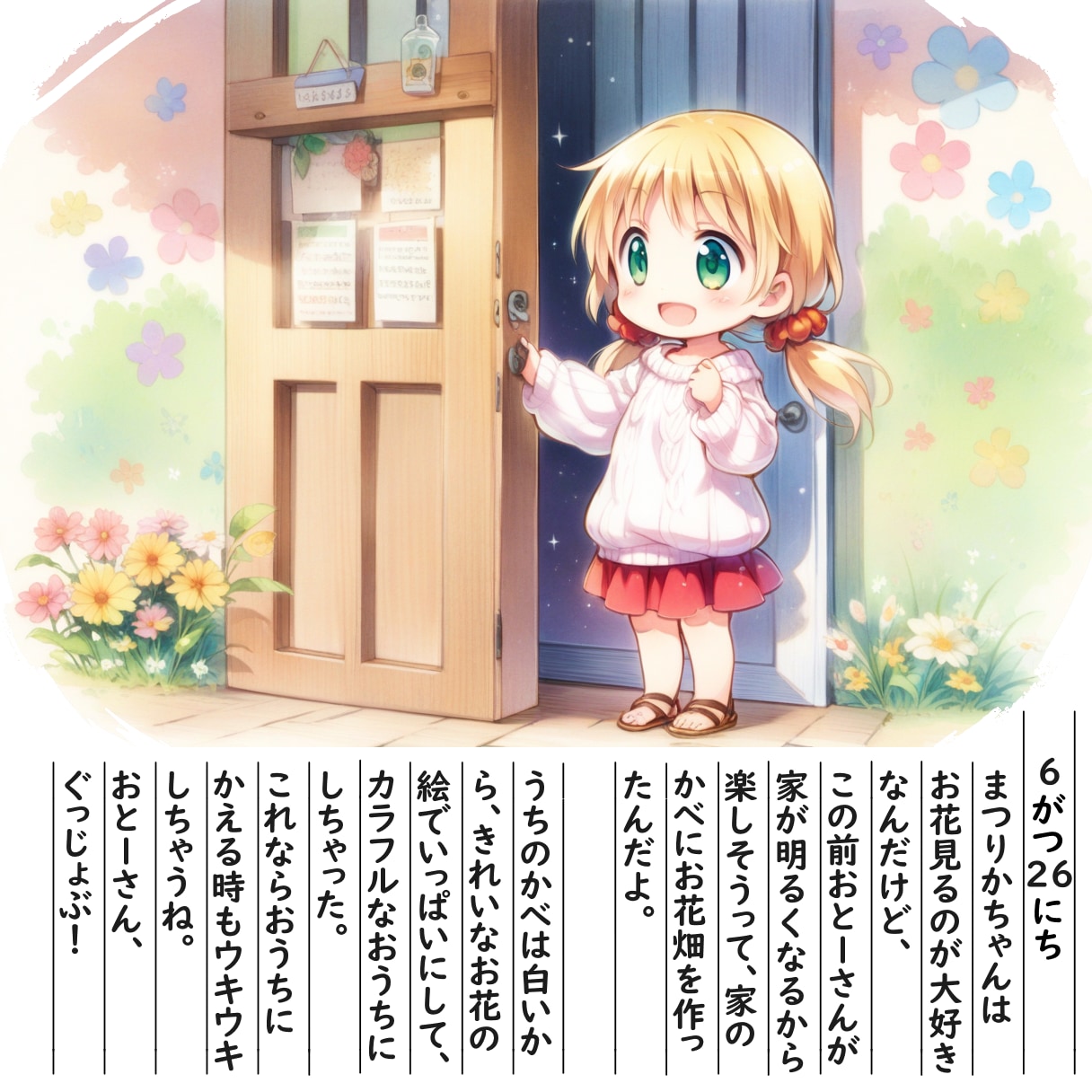 【絵日記】お花のおうちになったよ