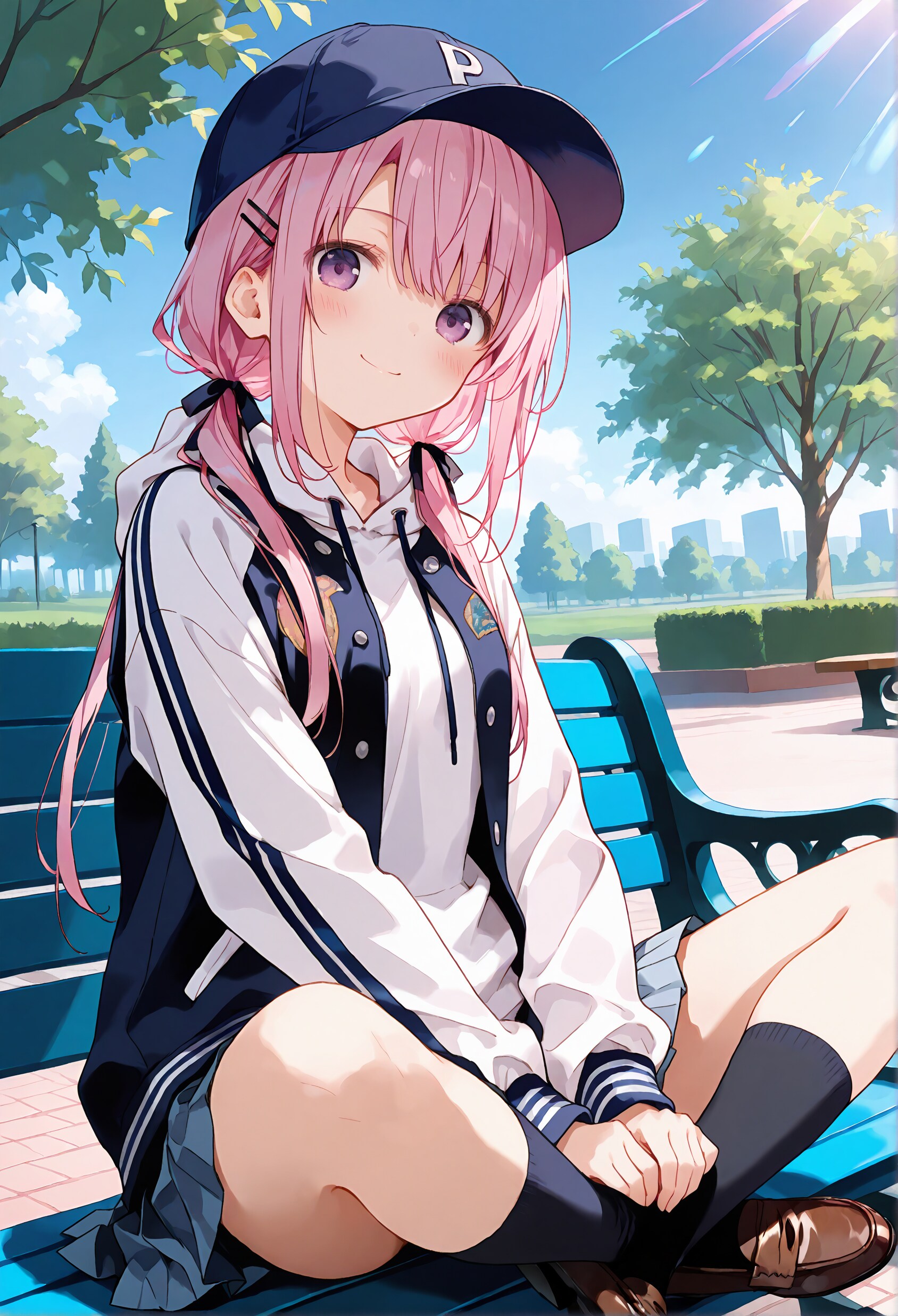 青空ベンチのストリートガール | の人気AIイラスト・グラビア