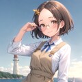 海とジャンスカメガネ少女（ちちぷい生成機能アンバサダー🍞🥐🥖） 2枚目