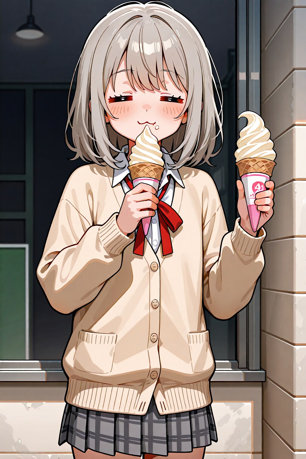 ソフトクリームを食べるおじょう | の人気AIイラスト・グラビア