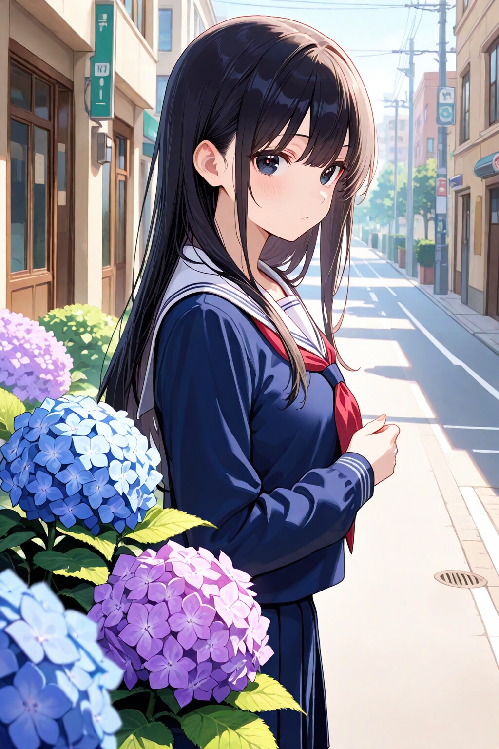 街で見かけた紫陽花