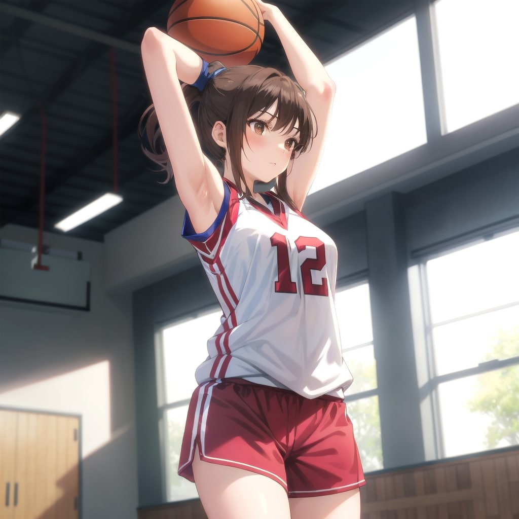 両腕を頭上に伸ばしてストレッチ