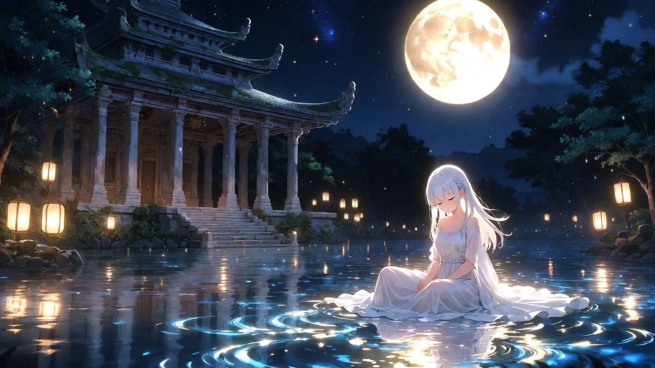 建物と少女