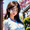 桜と巫女さん３ 3枚目