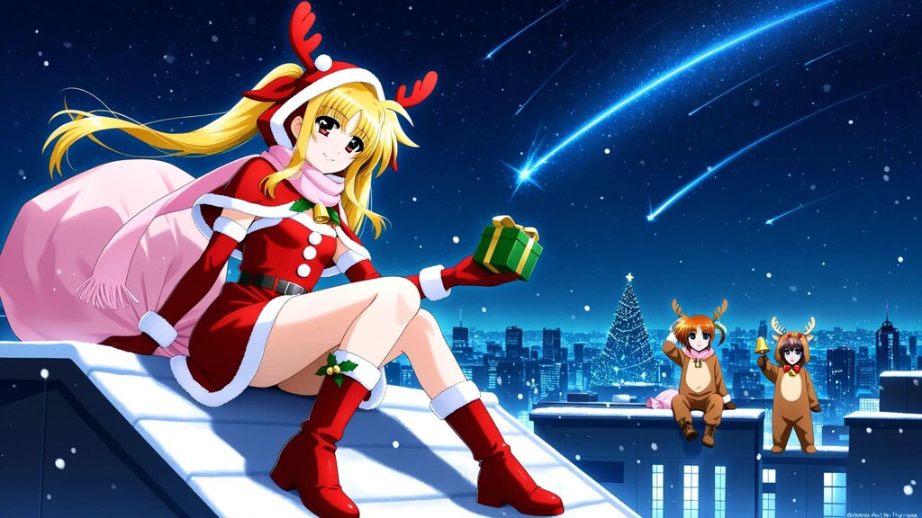 フェイトちゃんサンタ＋なのは