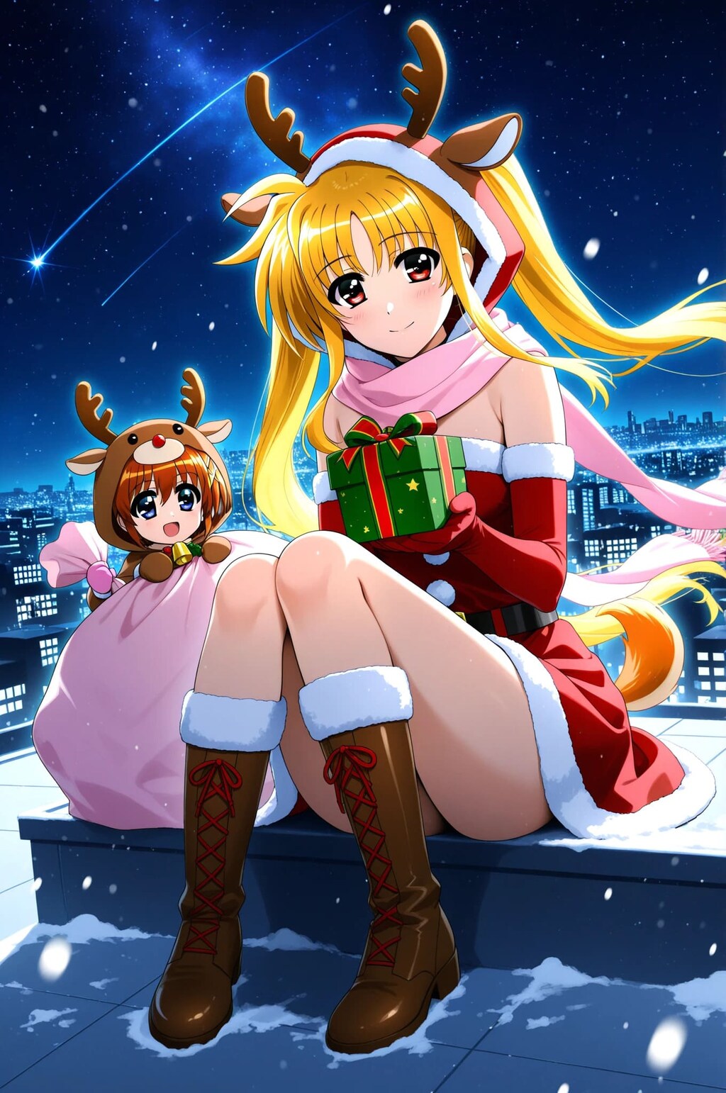 フェイトちゃんサンタ＋なのは