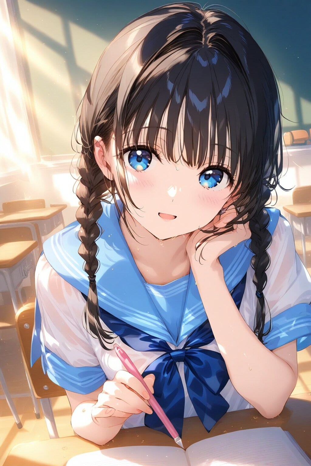 教室でテスト勉強