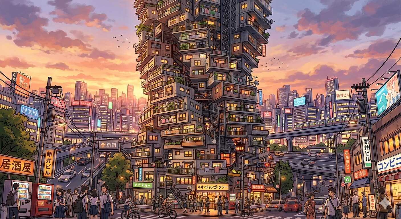 ジャンガみたいなくねくねタワマン | の人気AIイラスト・グラビア