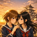 夕焼け（城の日　02） 2枚目