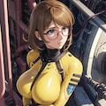 ボディスーツのメガネ美女 3枚目