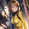ボディスーツのメガネ美女 6枚目