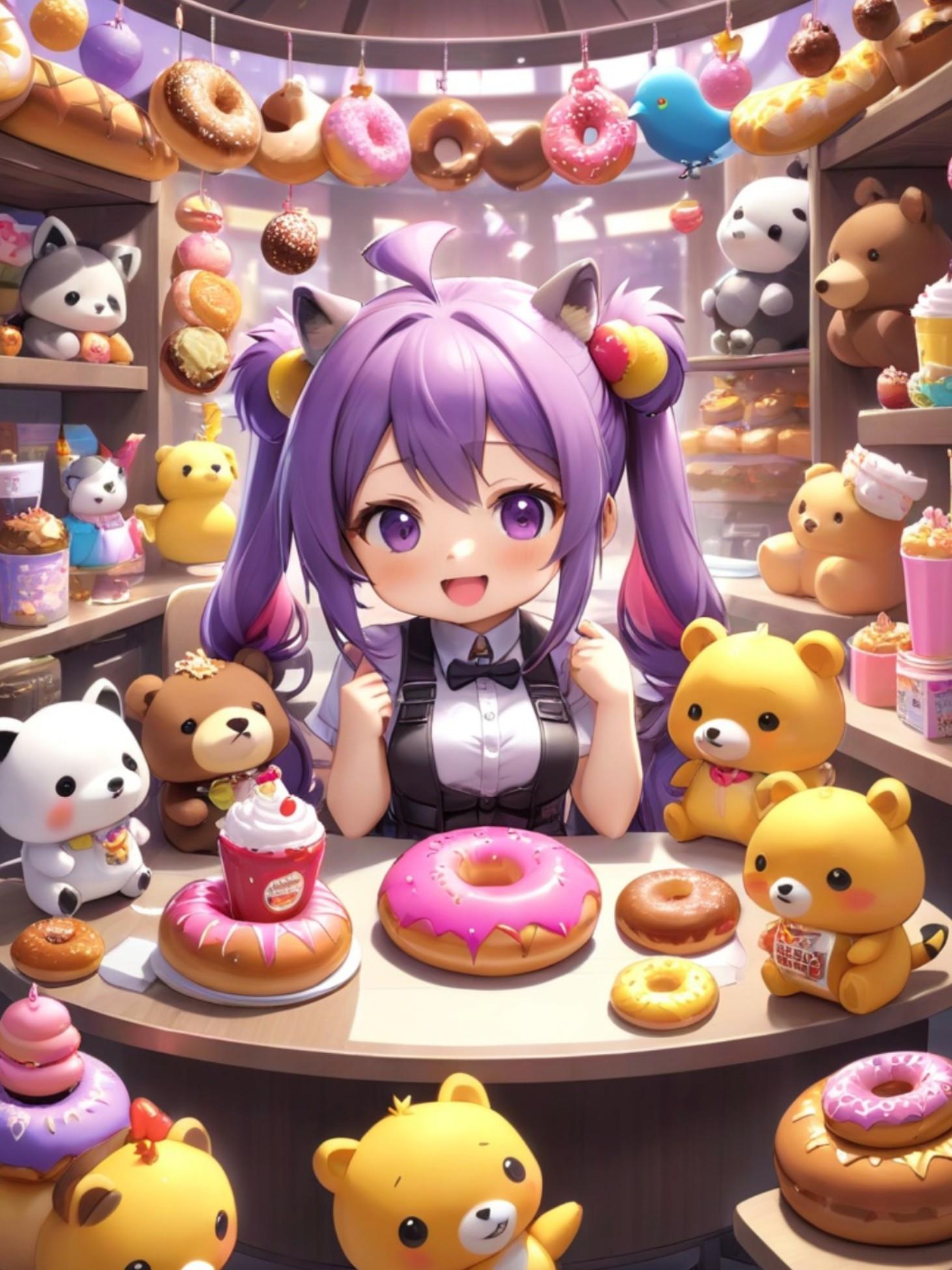 🍩と🧸と紫髪ちゃん