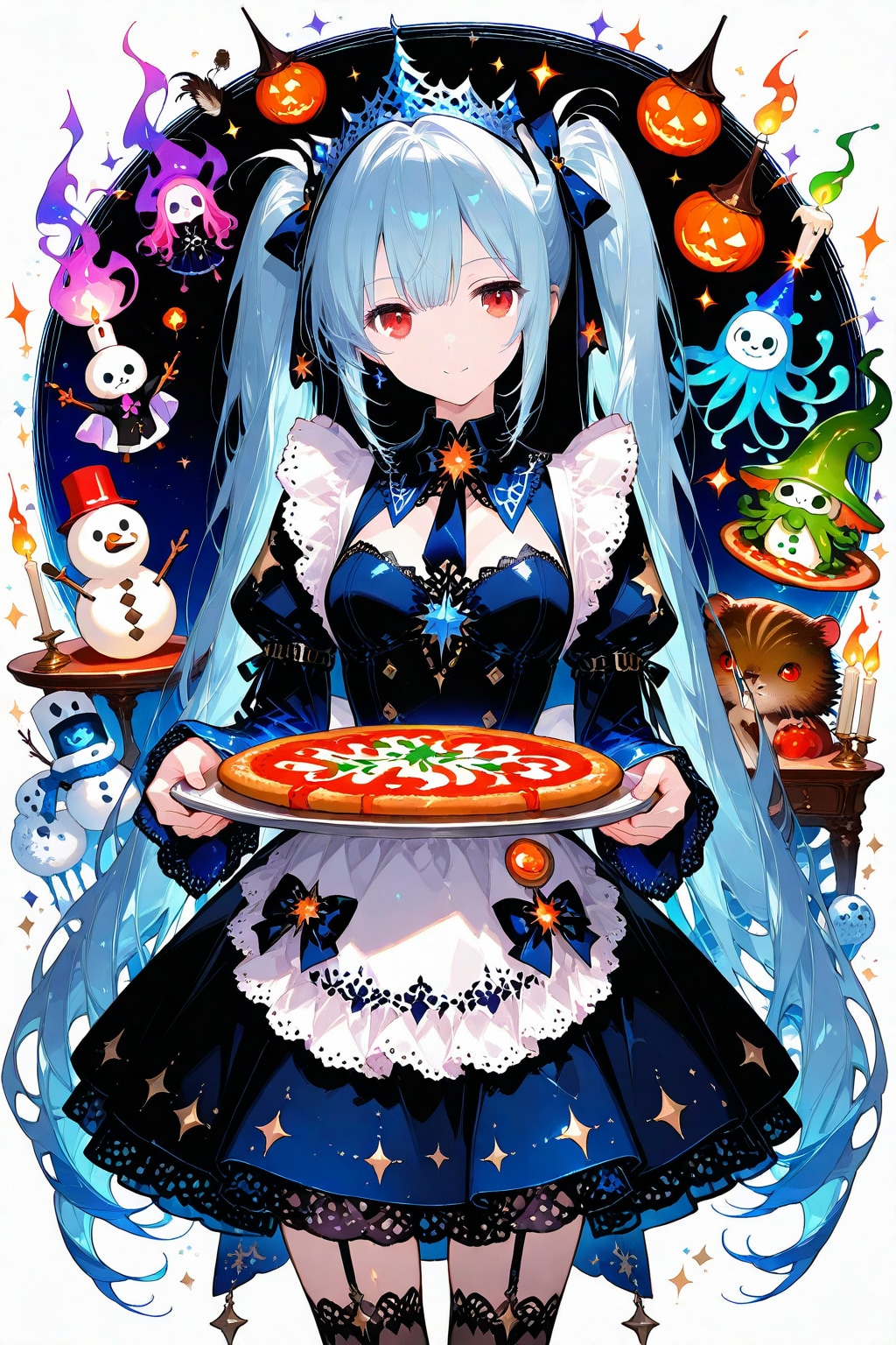 メイド服の青髪ちゃん