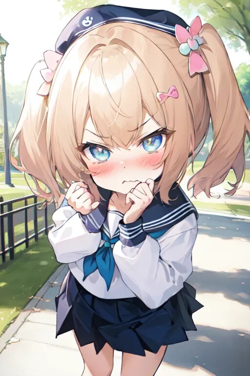 かわいいポーズ？こ、こう？