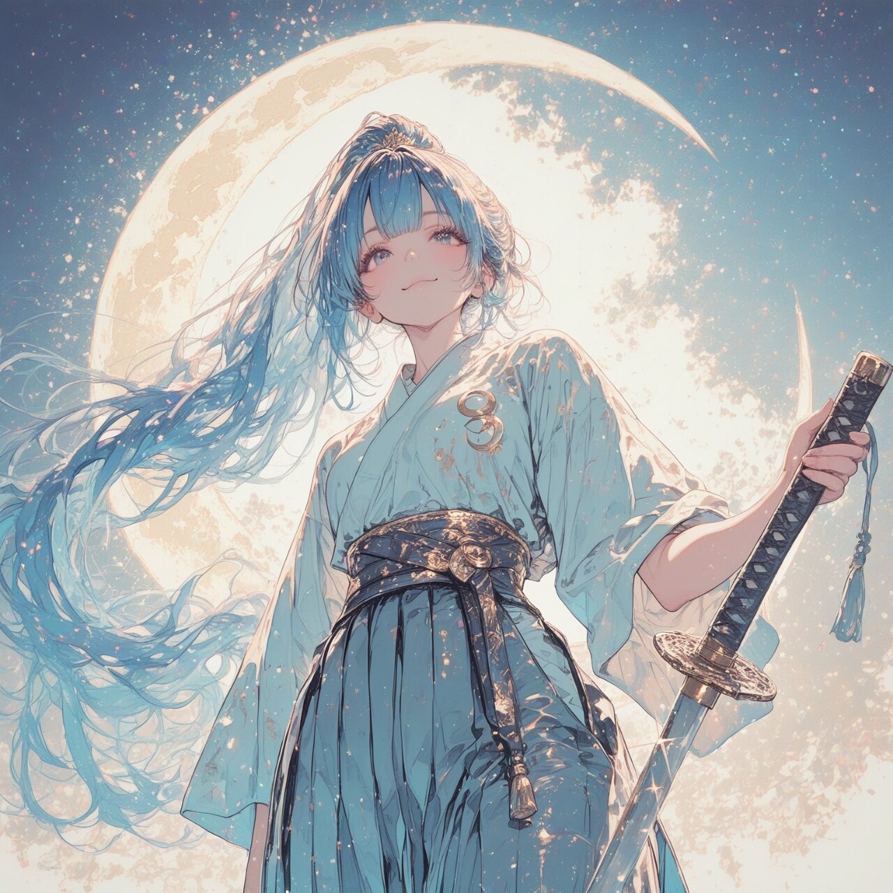 月下の剣士