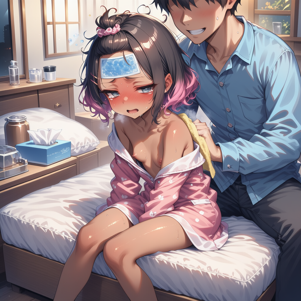 風邪っぴきの娘