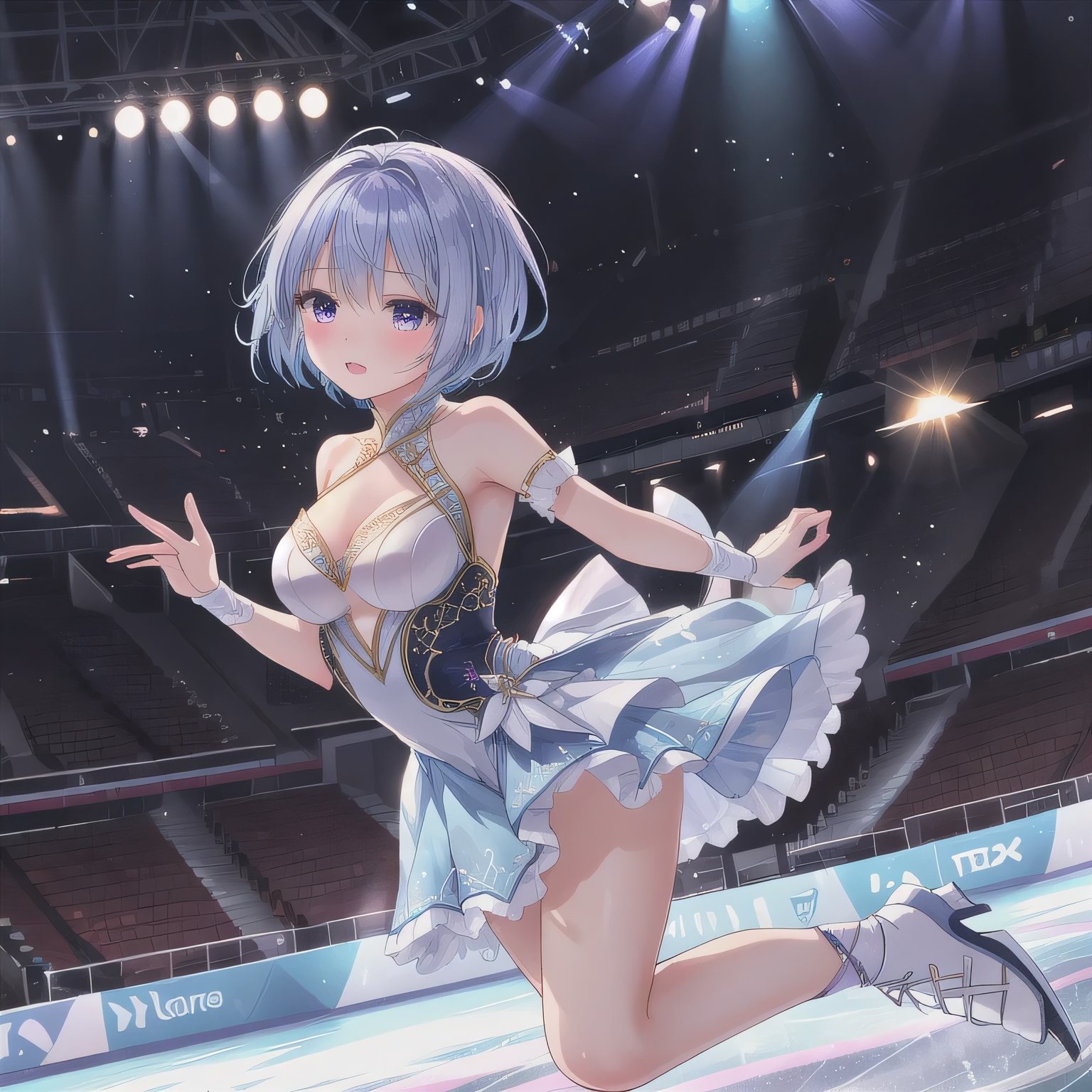 青髪ボブでフィギュアの少女 | の人気AIイラスト・グラビア