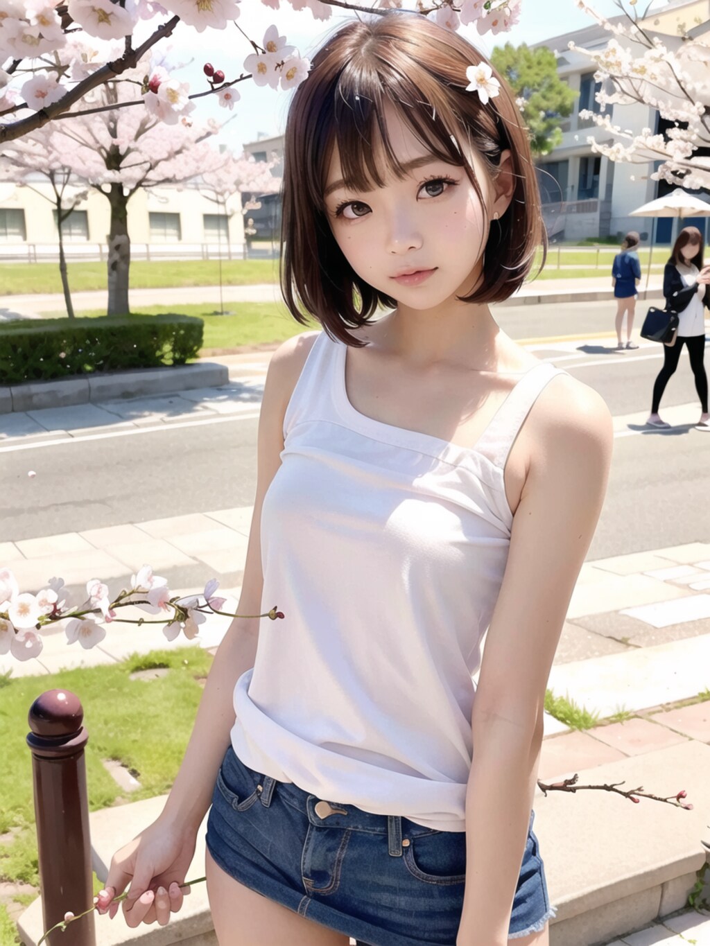 妹とお花見