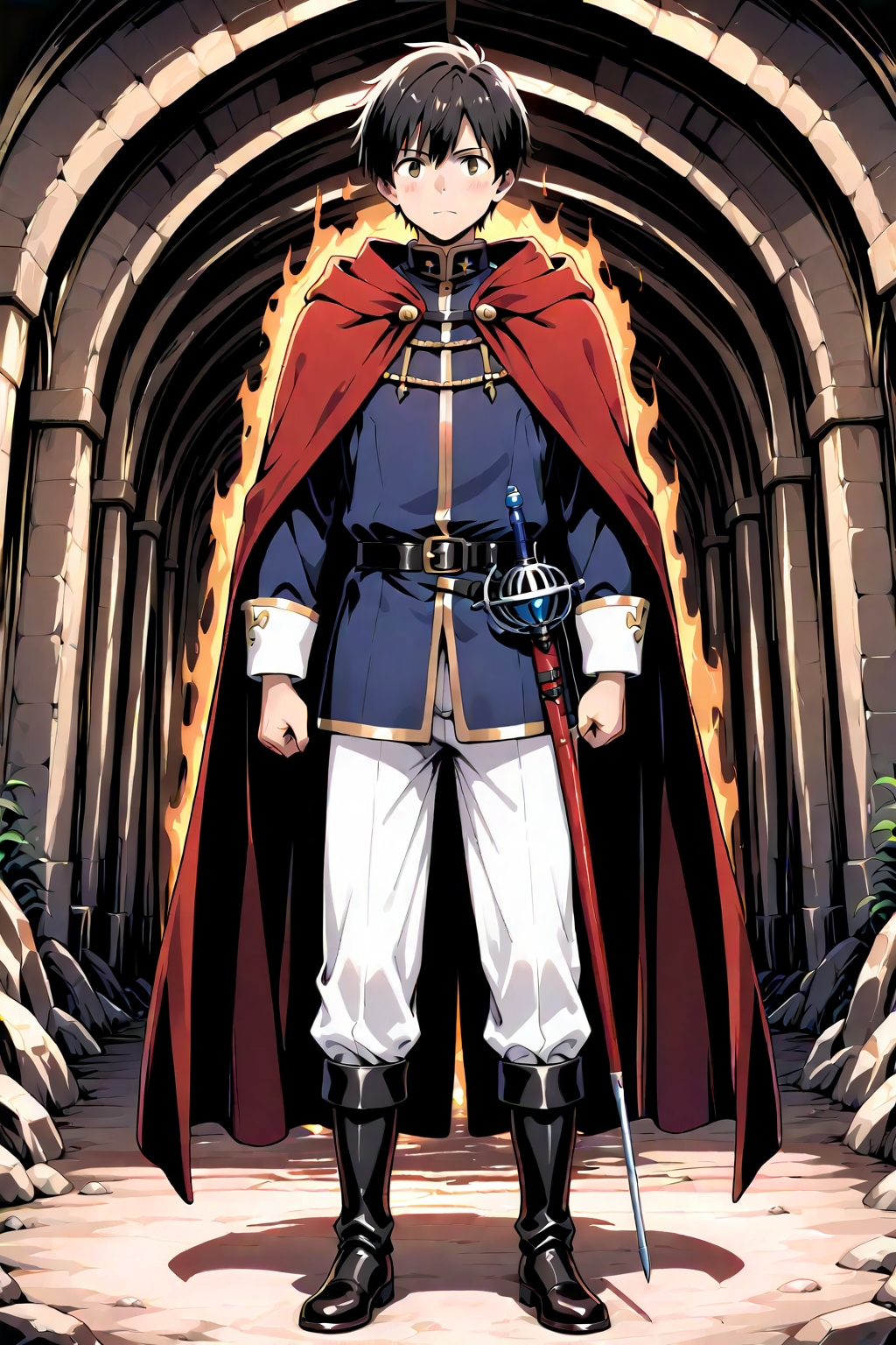 古代遺跡地下,大型男性魔法剣士2-6