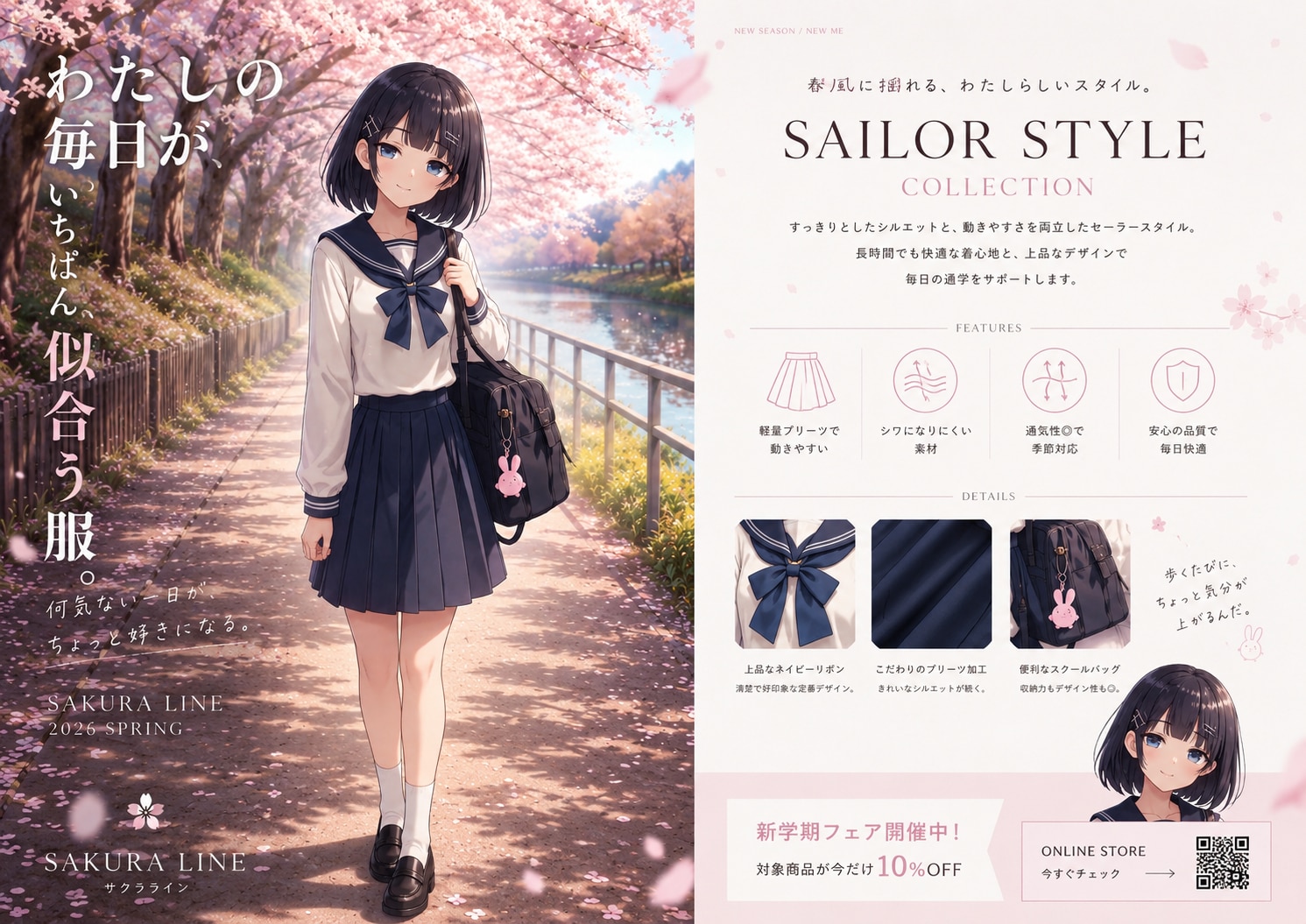 学生服の広告 | の人気AIイラスト・グラビア