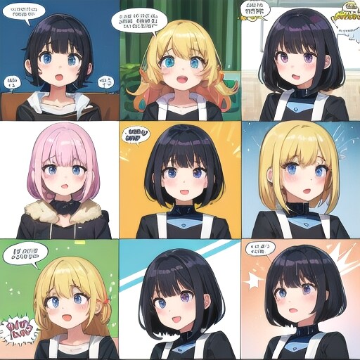 ９コマ漫画 | の人気AIイラスト・グラビア