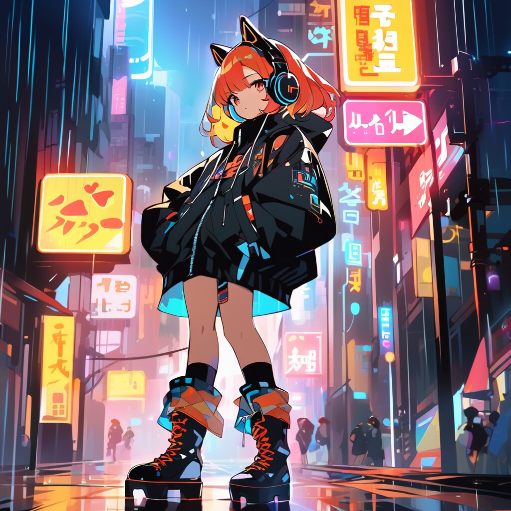 ネオン街の少女