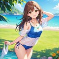 海辺の木陰でグラビア撮影👙💕✨ 2枚目