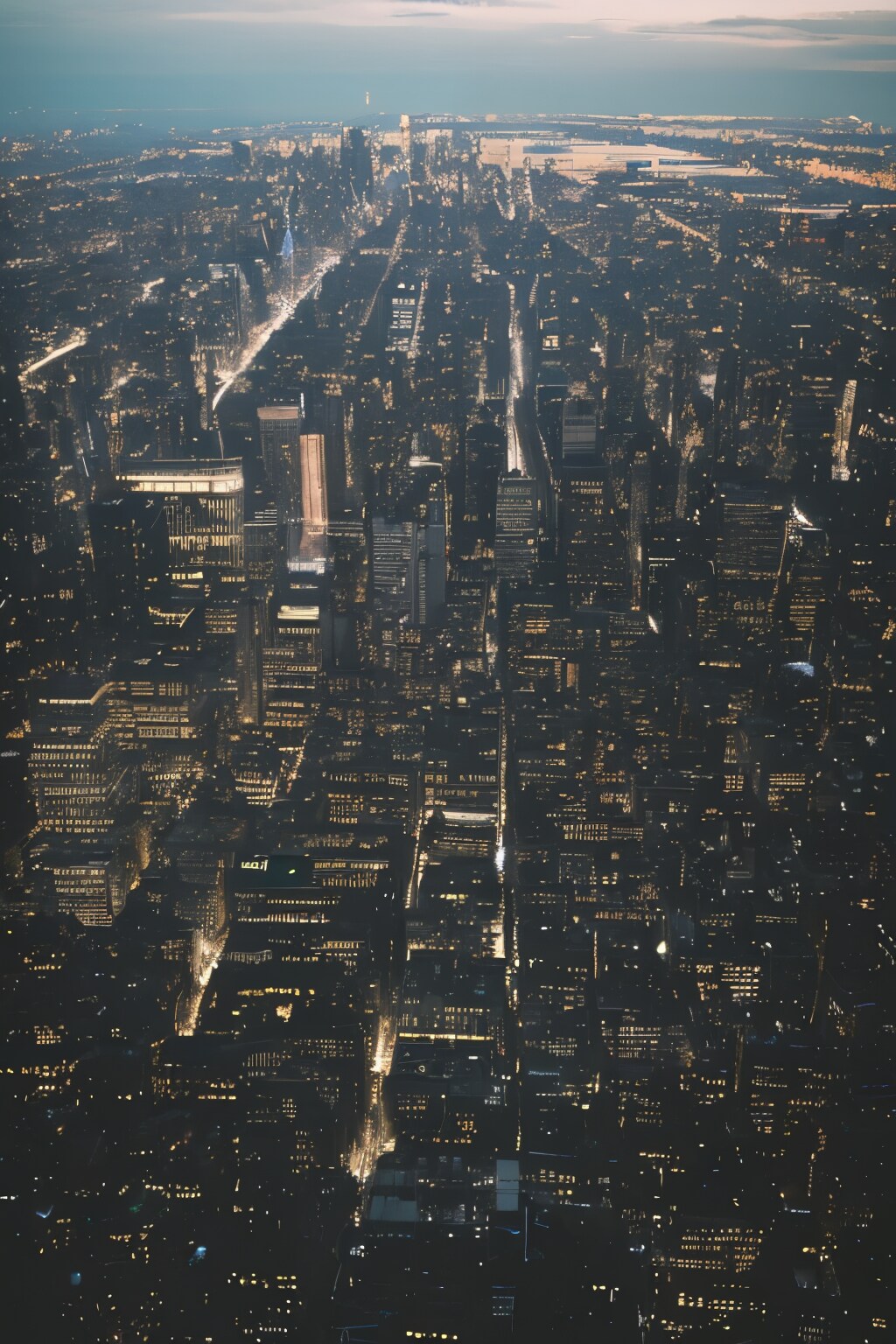 ドローンから見下ろすニューヨーク市 | の人気AIイラスト・グラビア
