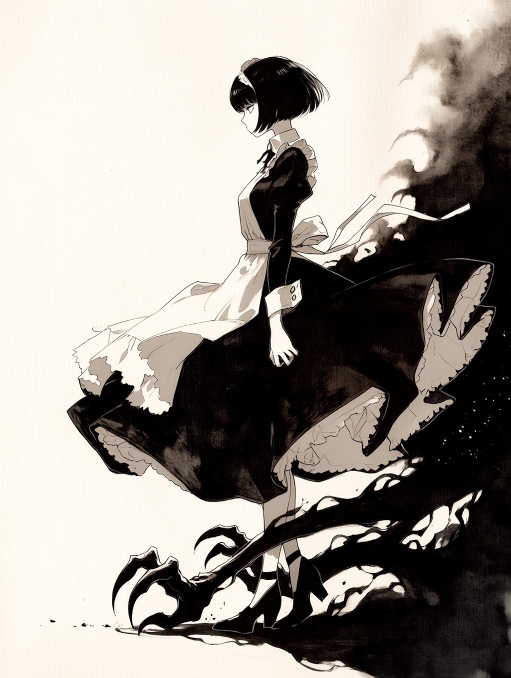 闇属性のメイド