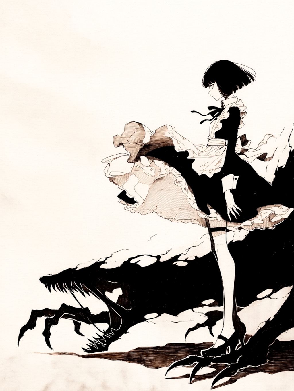 闇属性のメイド