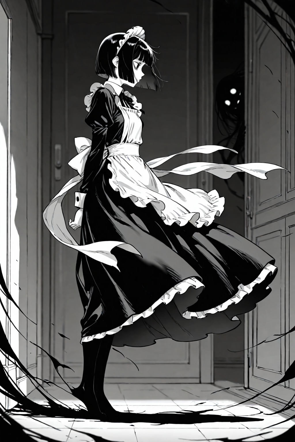 闇属性のメイド