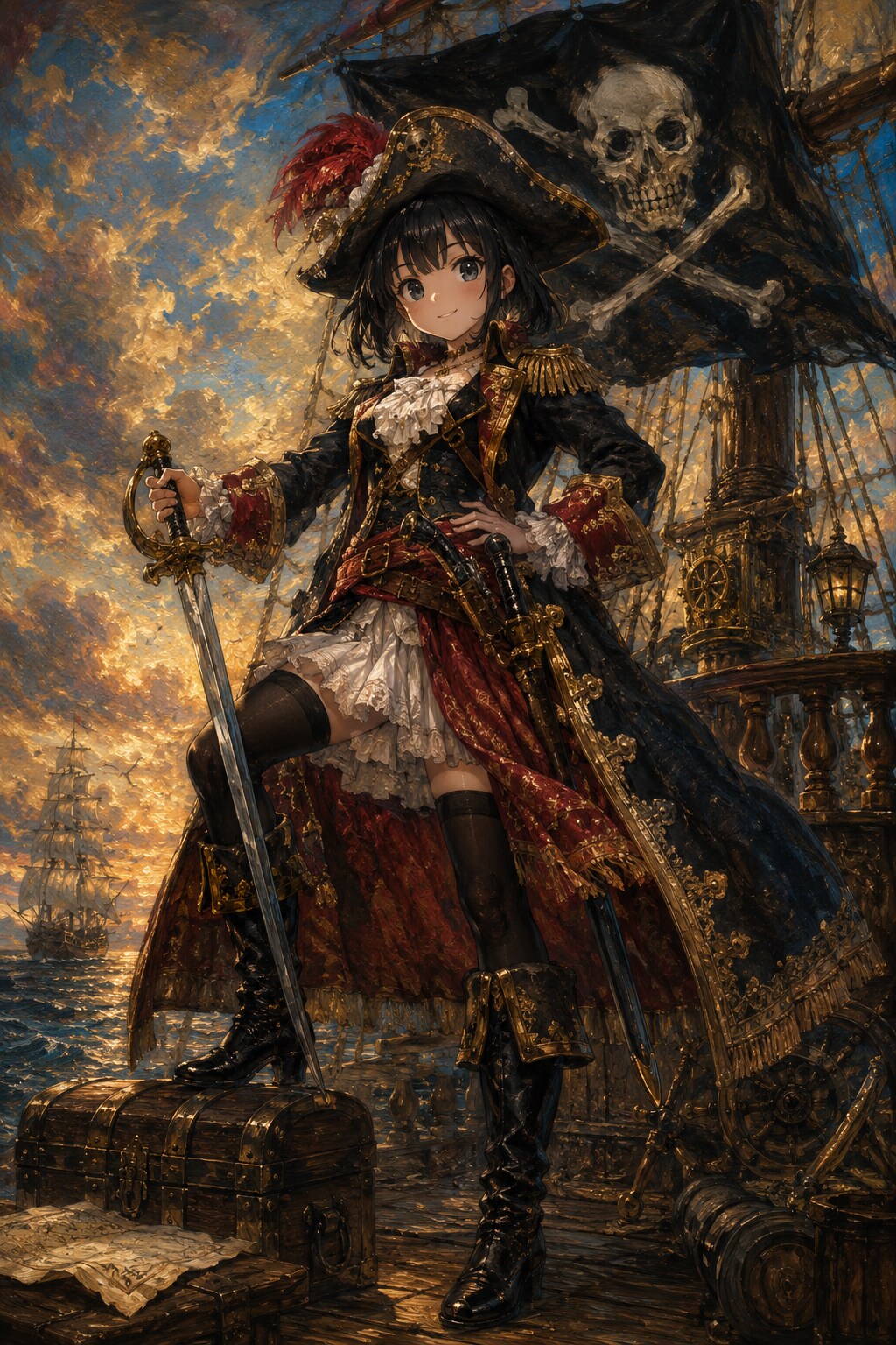 海賊船船長の女の子 | の人気AIイラスト・グラビア