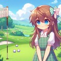 ゴルフゲーム風の小さな女の子 6枚目